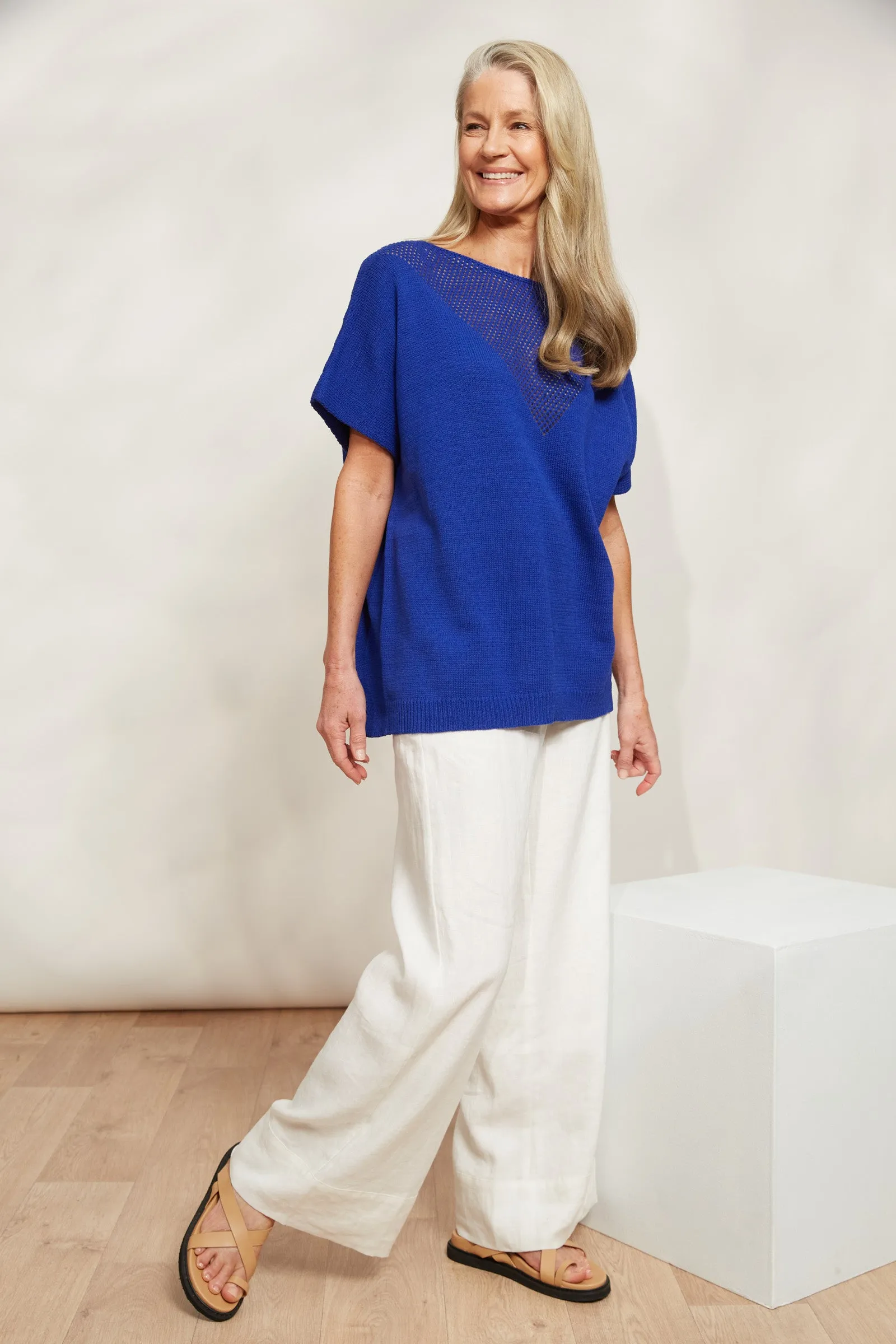 La Sable Knit Top - Cobalt