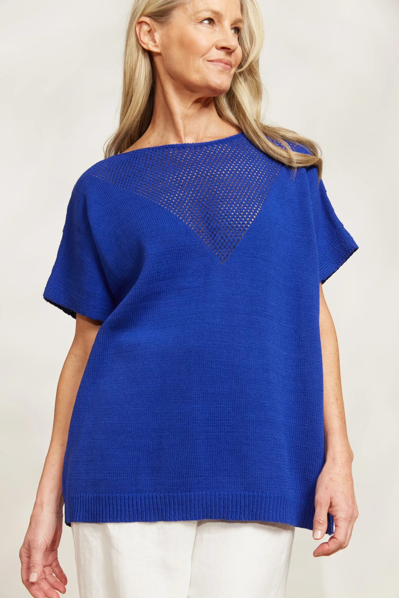 La Sable Knit Top - Cobalt