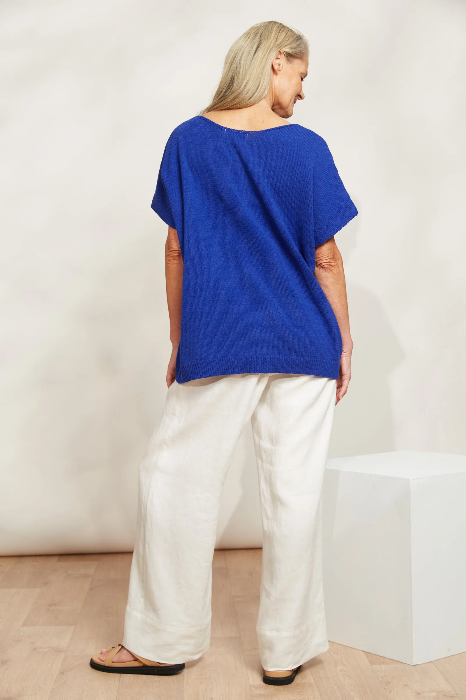 La Sable Knit Top - Cobalt