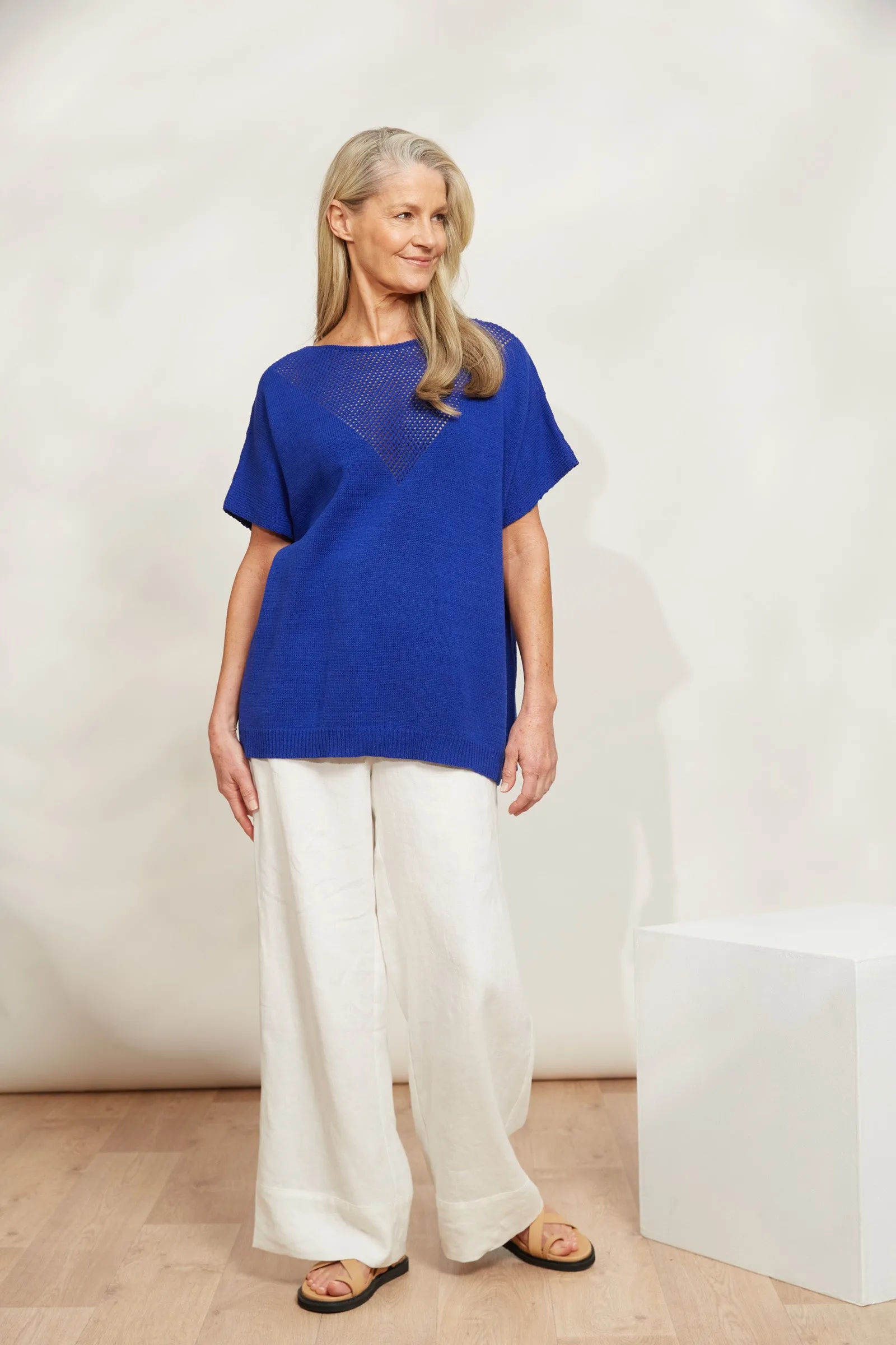 La Sable Knit Top - Cobalt