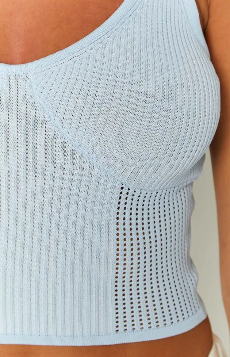 Madisyn Blue Knit Tank