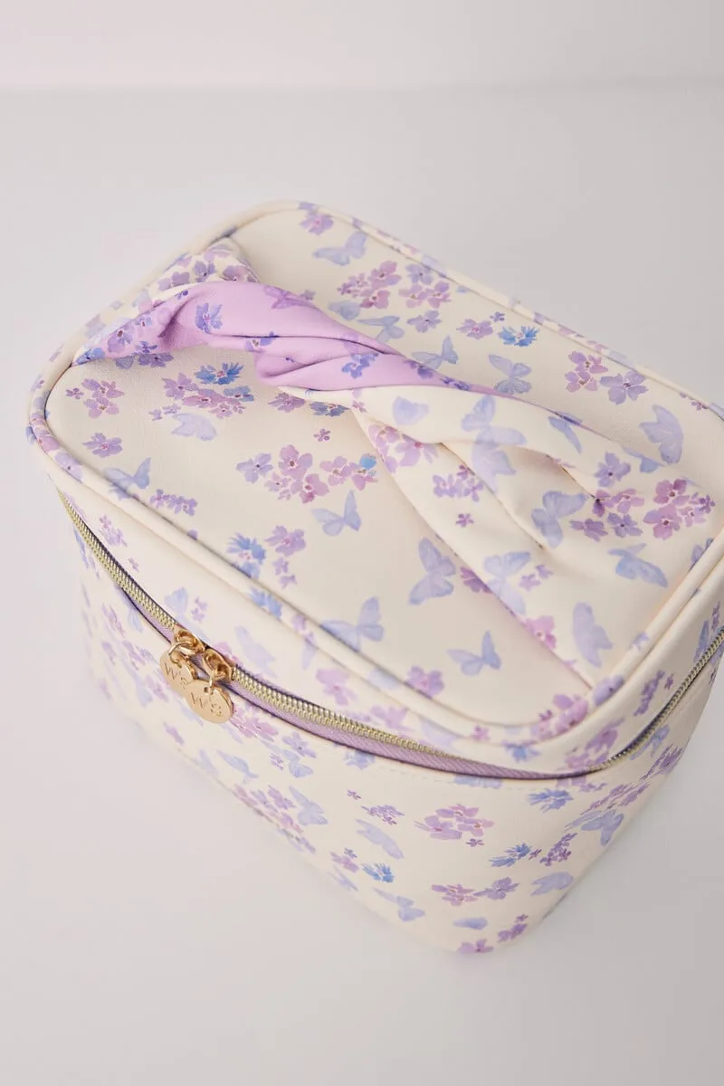 Medium floral print chest toiletry bag