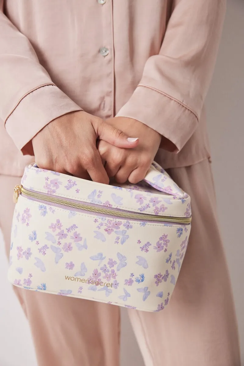 Medium floral print chest toiletry bag