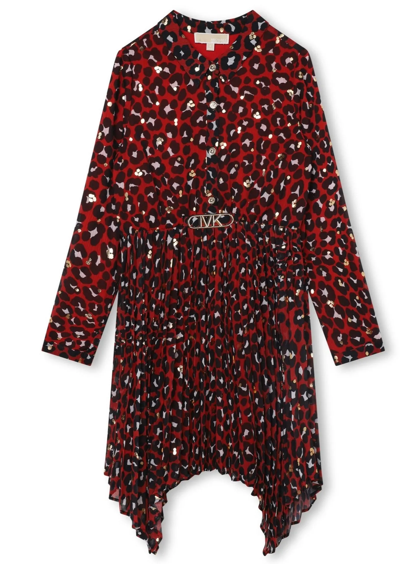 Michael Kors Red Printed Shirt Dress _R12175-961