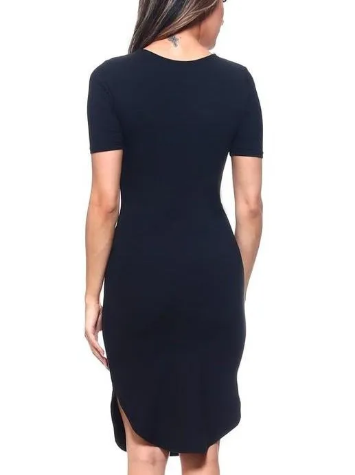 Midi Body Con Dress- Black