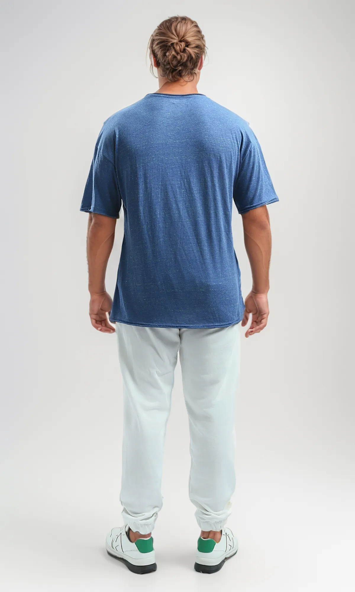 O192540 Elbow Sleeves Heather Blue Summer Tee