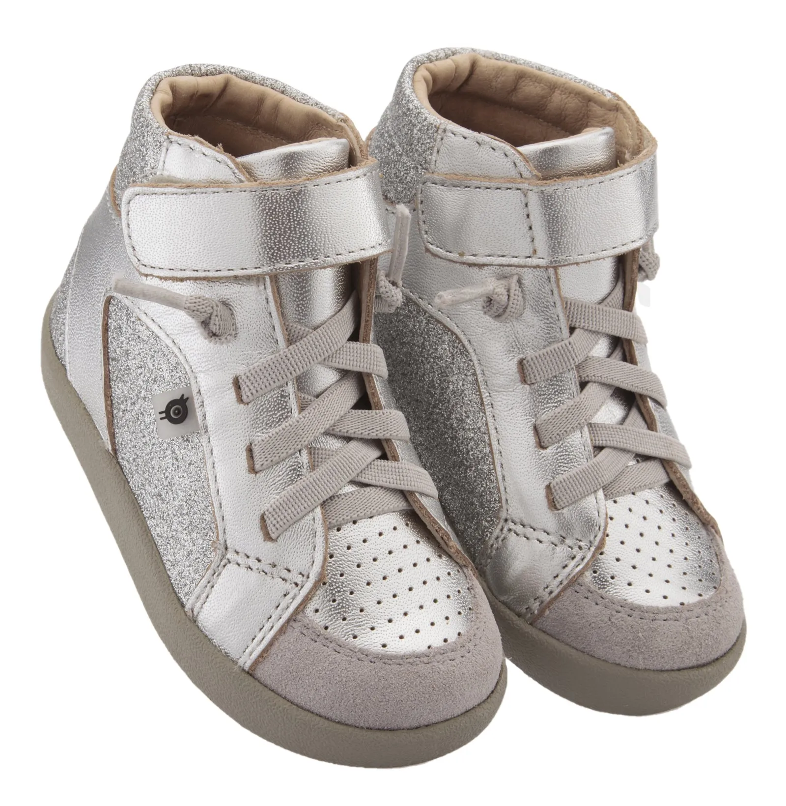 Old Soles Girl's & Boy's 5061 Sprite High Top Leather Sneakers - Silver/Glam Argent/Grey Suede