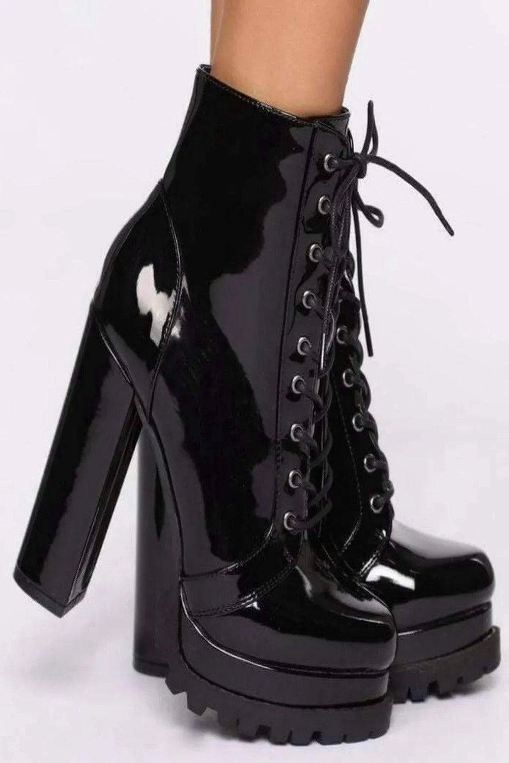 Platform Chunky Heeled Bootie