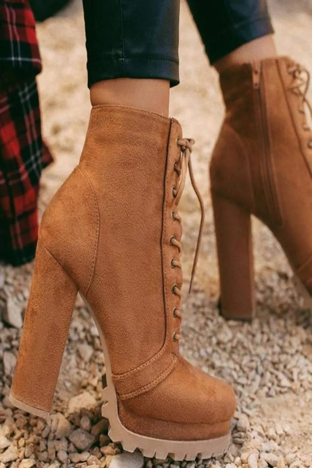 Platform Chunky Heeled Bootie