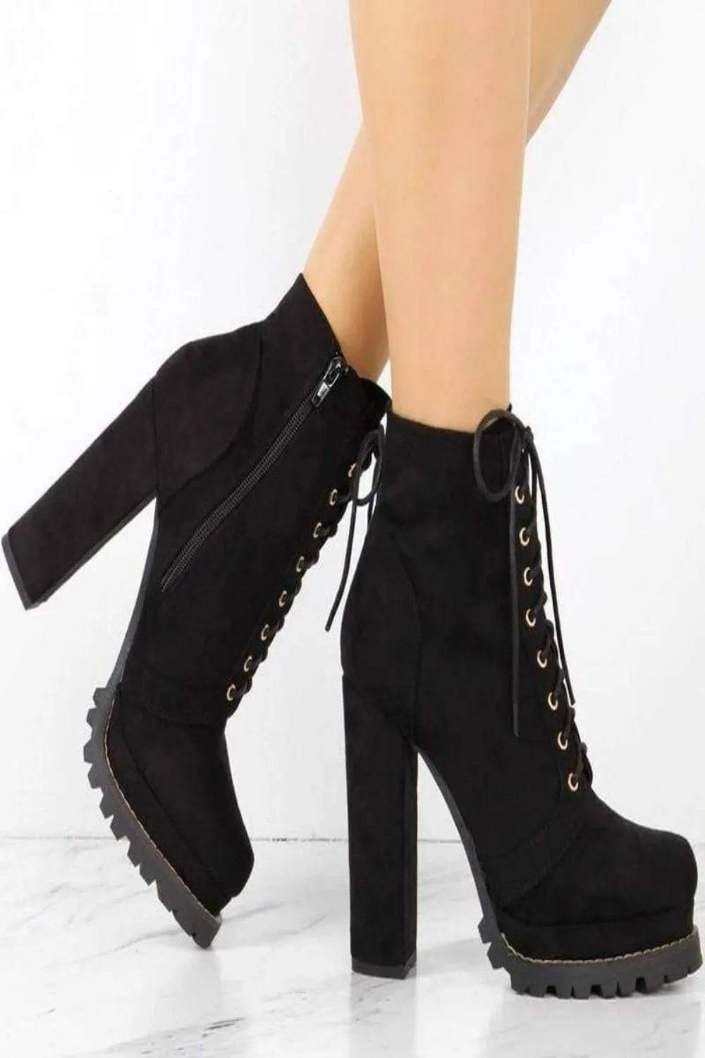 Platform Chunky Heeled Bootie