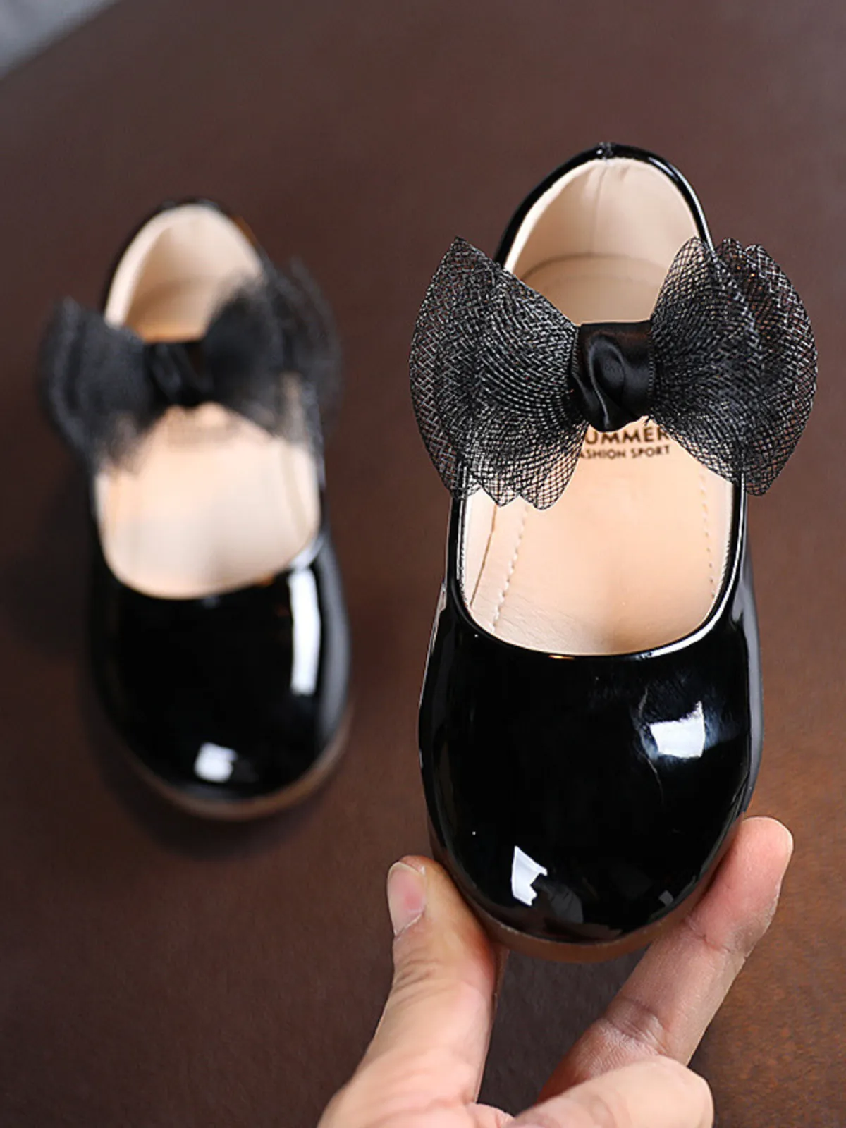 Proper Patent Tulle Bow Flats by Liv and Mia