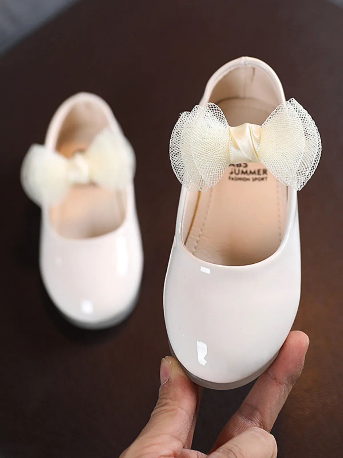 Proper Patent Tulle Bow Flats by Liv and Mia