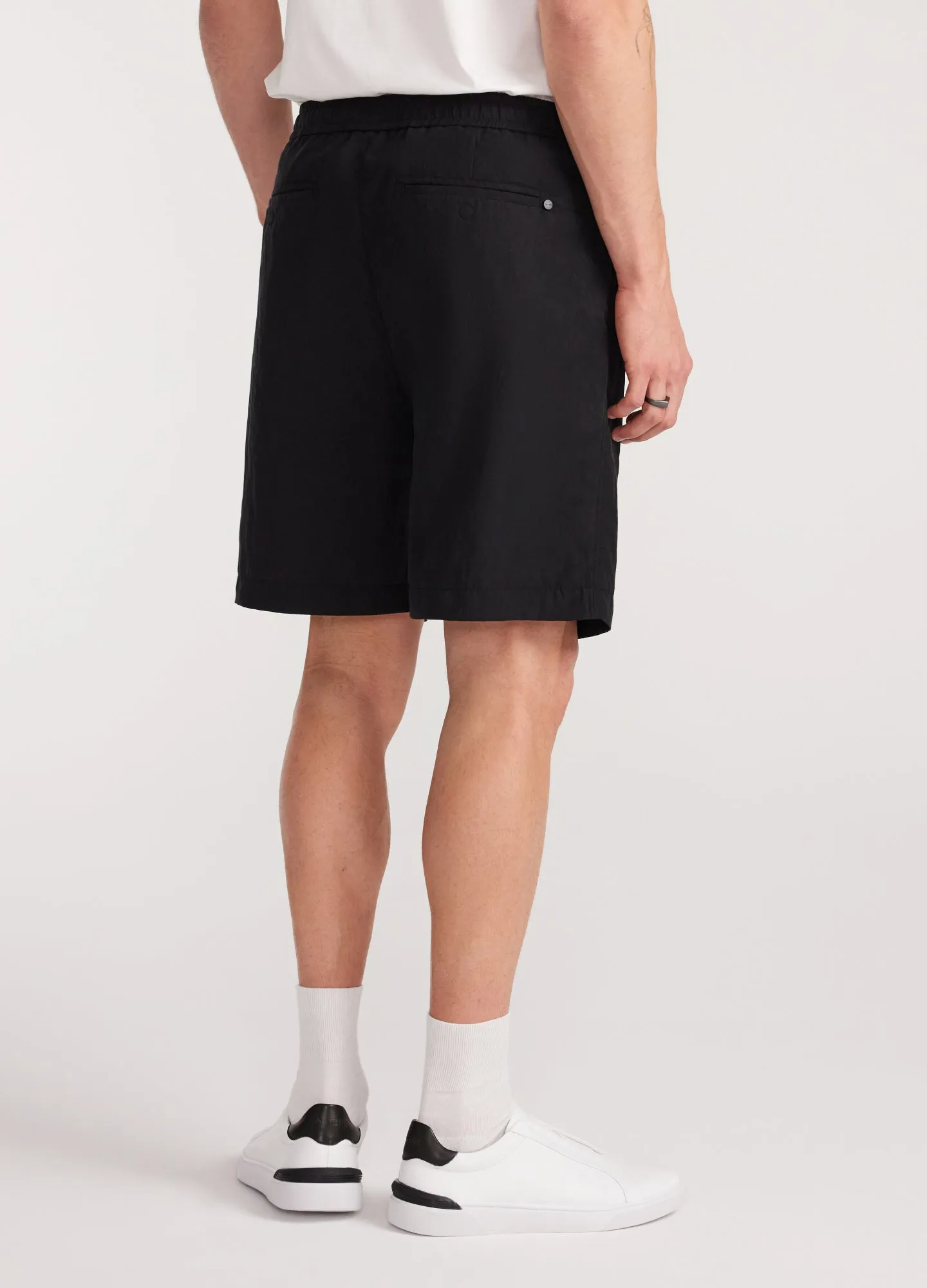 Relaxed Drawstring Shorts Black