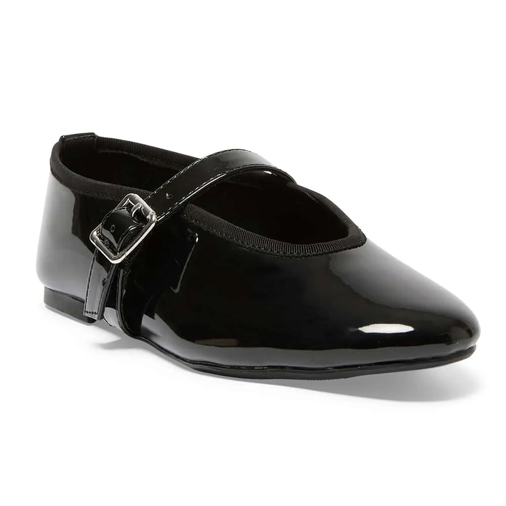 Robyn Flat in Black Patent