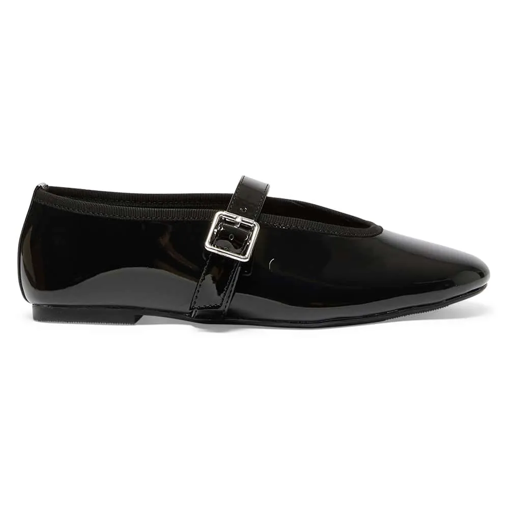 Robyn Flat in Black Patent