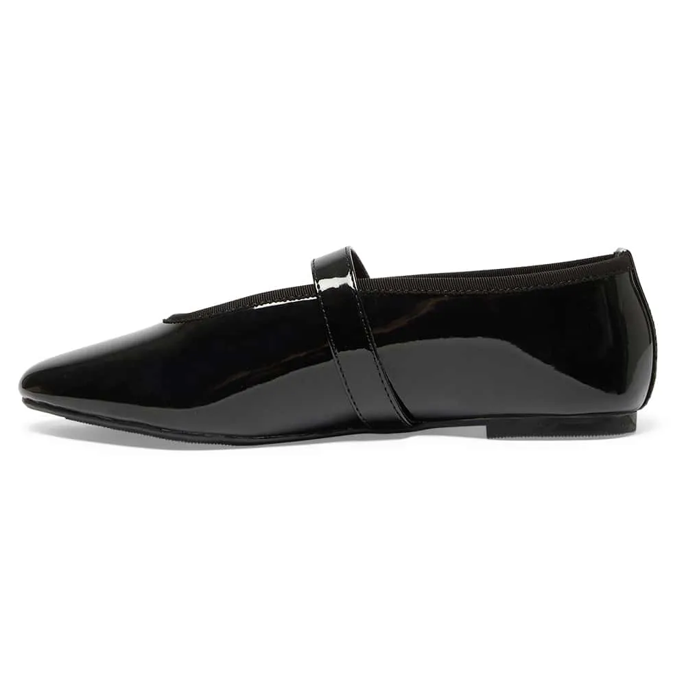 Robyn Flat in Black Patent