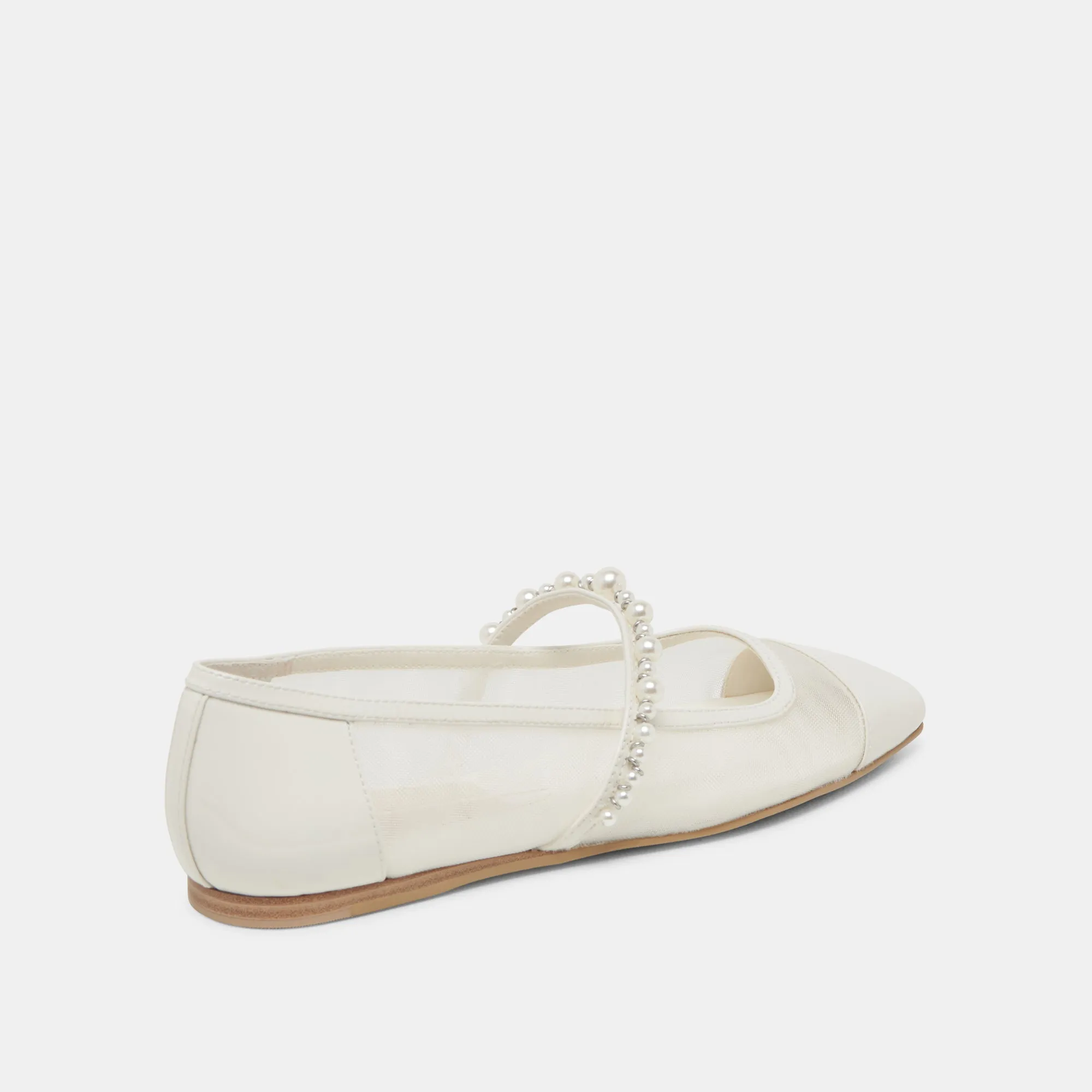 ROLLIN PEARL BALLET FLATS WHITE MESH