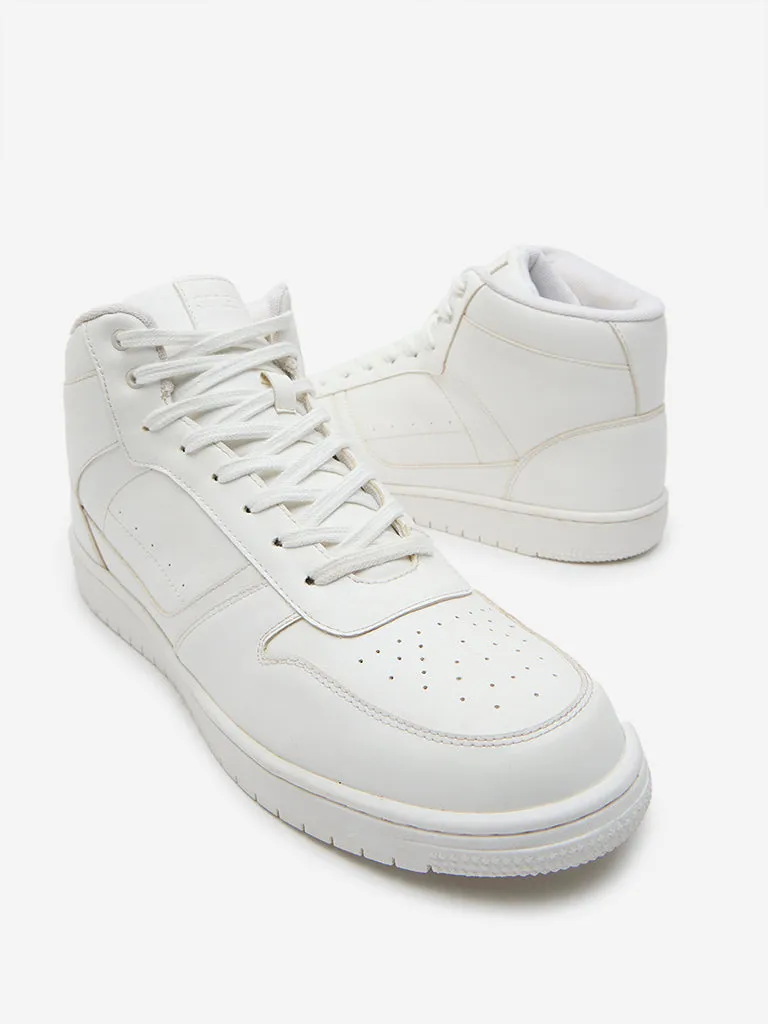 SOLEPLAY White Perforated High-Top Sneakers