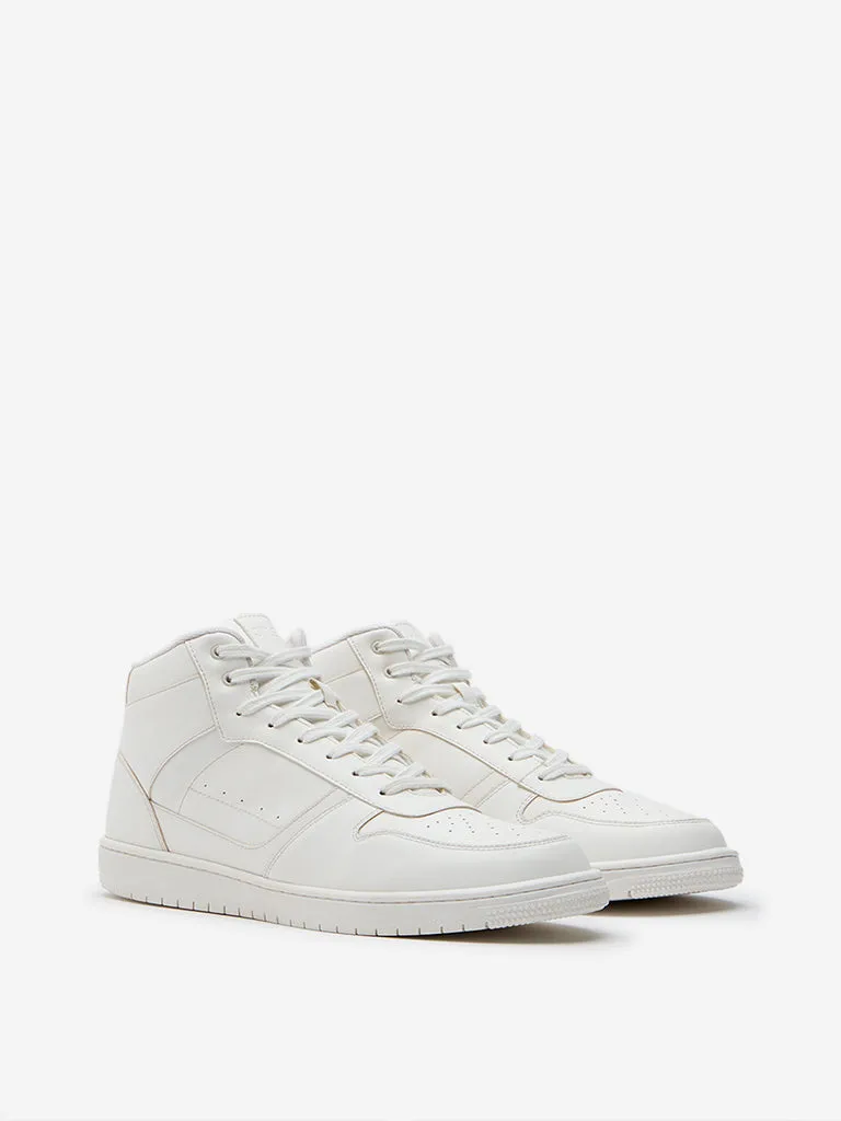 SOLEPLAY White Perforated High-Top Sneakers