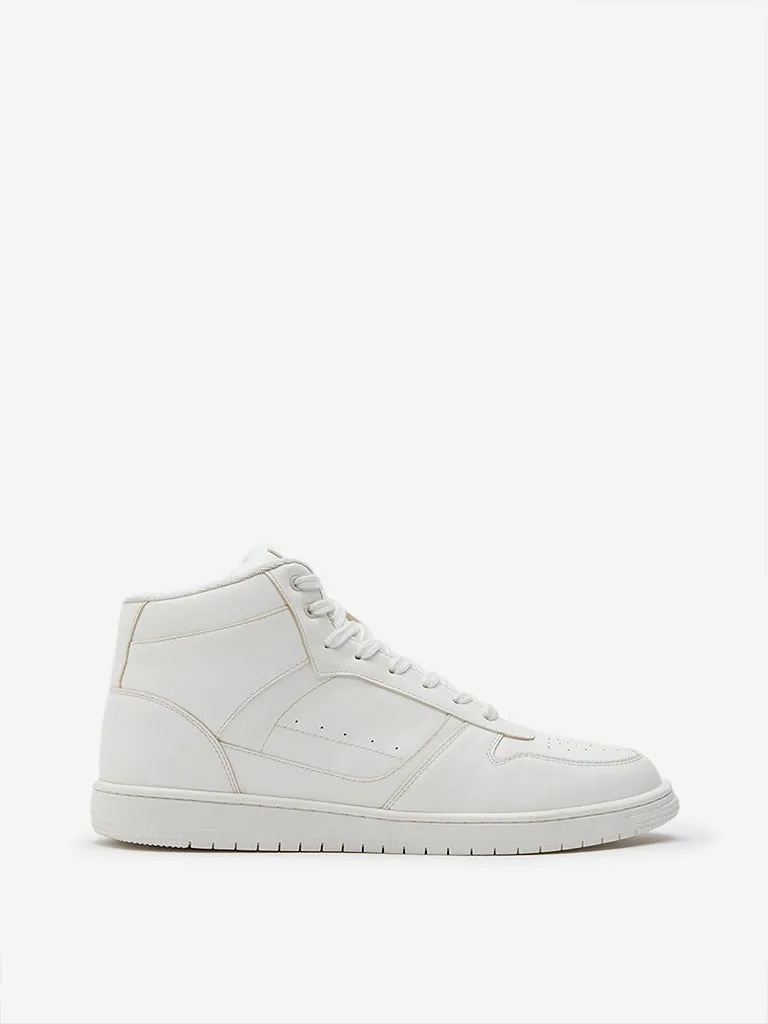 SOLEPLAY White Perforated High-Top Sneakers