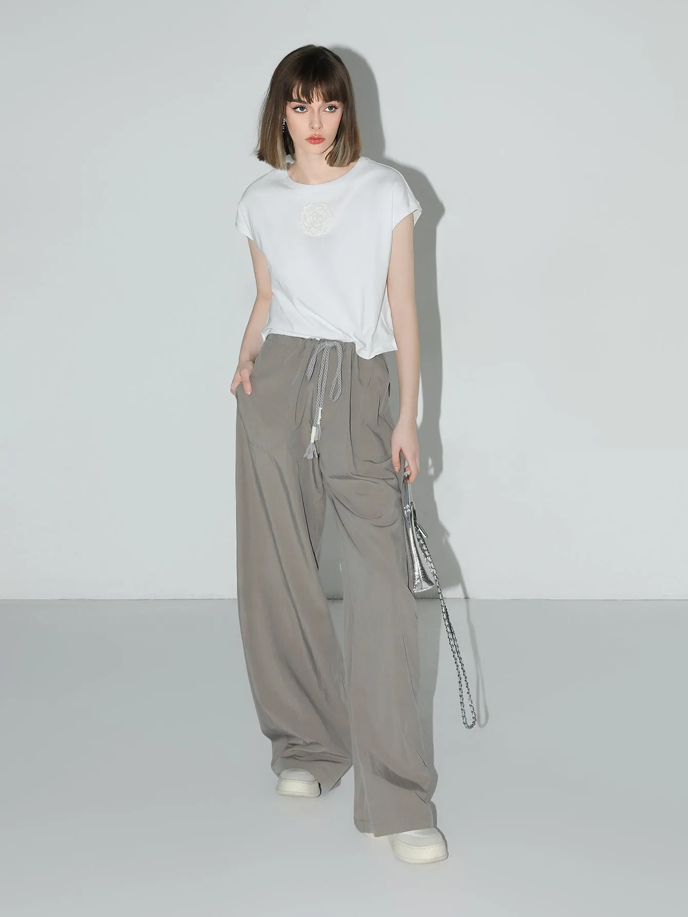 Straight Leg Drawstring  Casual Lounge Pants