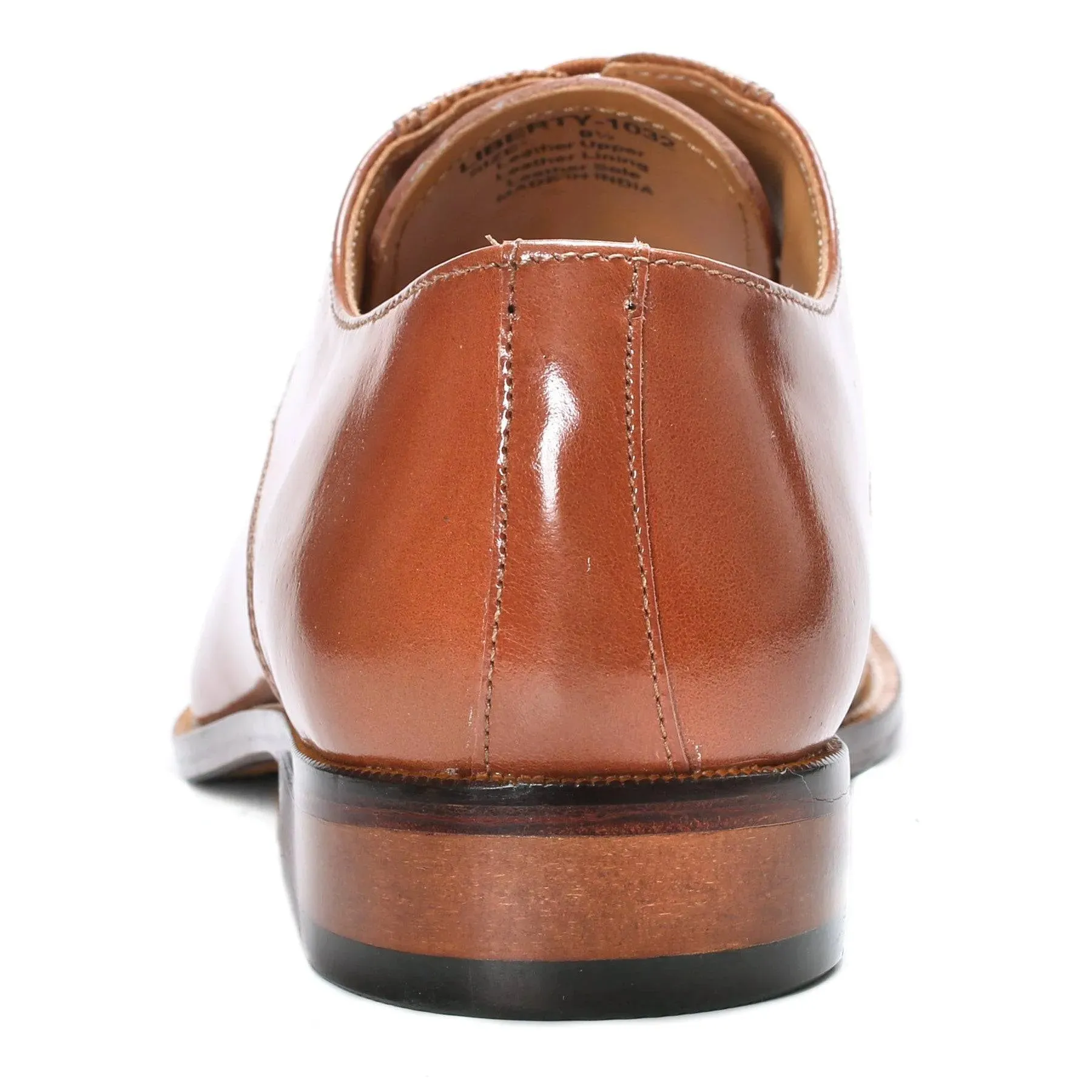 Tan and Black Leather Derby Men's Shoes