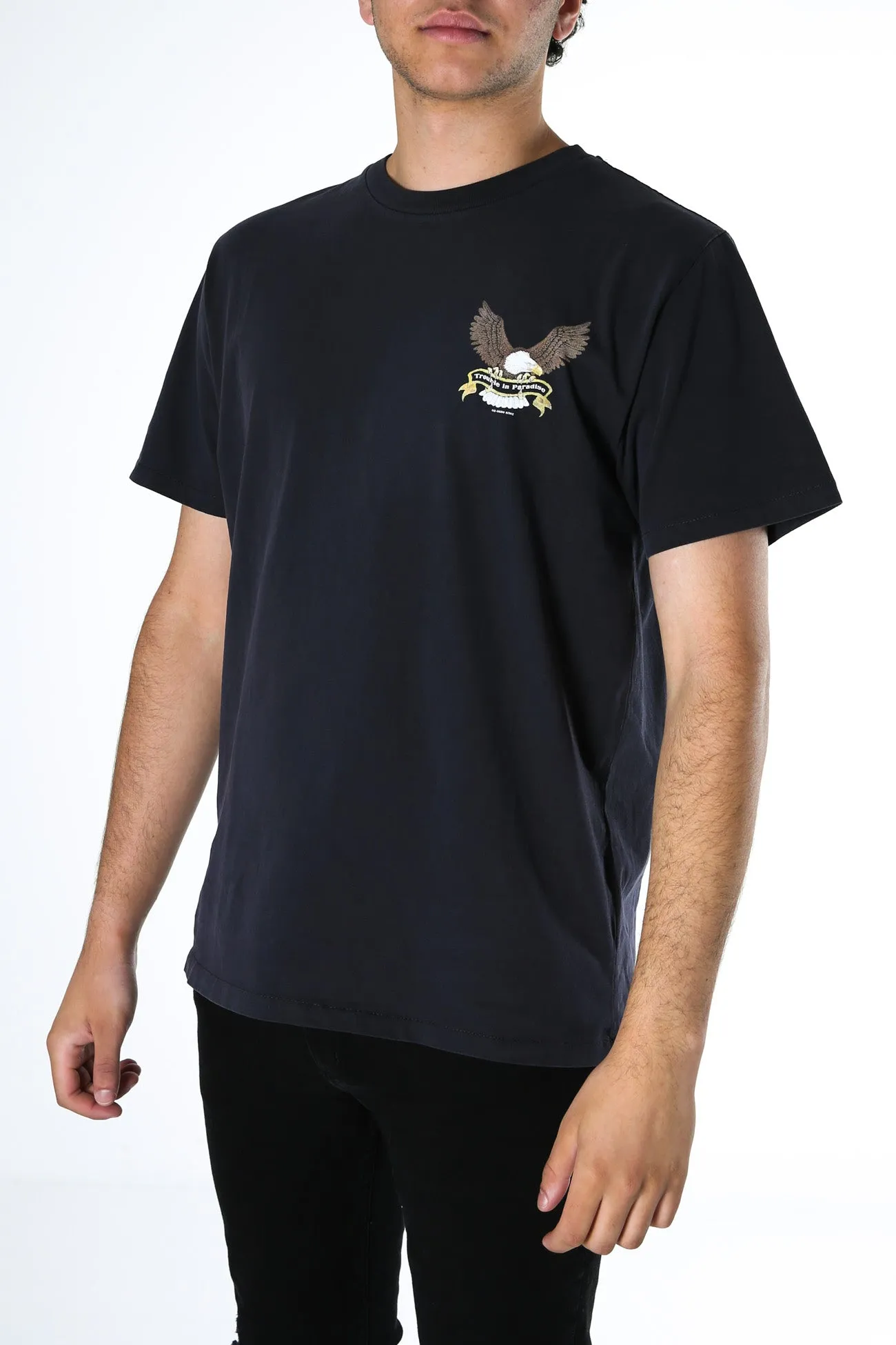 Troubled Paradise Merch Fit Tee Dark Navy