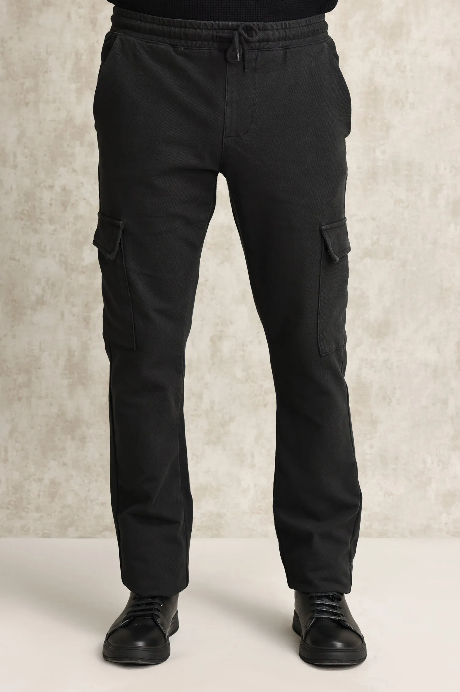 UTILITY-INSPIRED CARGO JOGGERS-BLACK