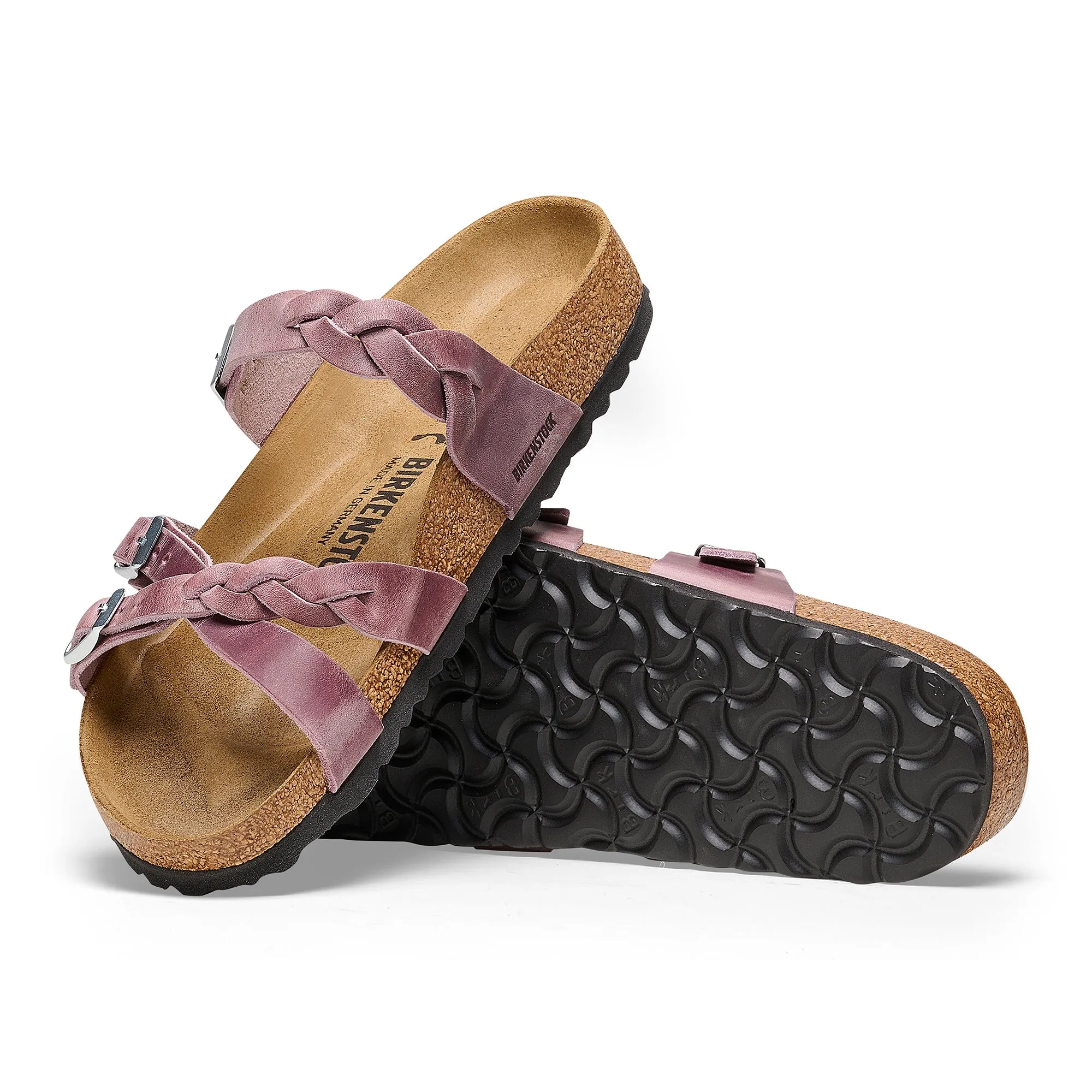 Women's Birkenstock Franca Braided Oiled Leather Color: Lavender