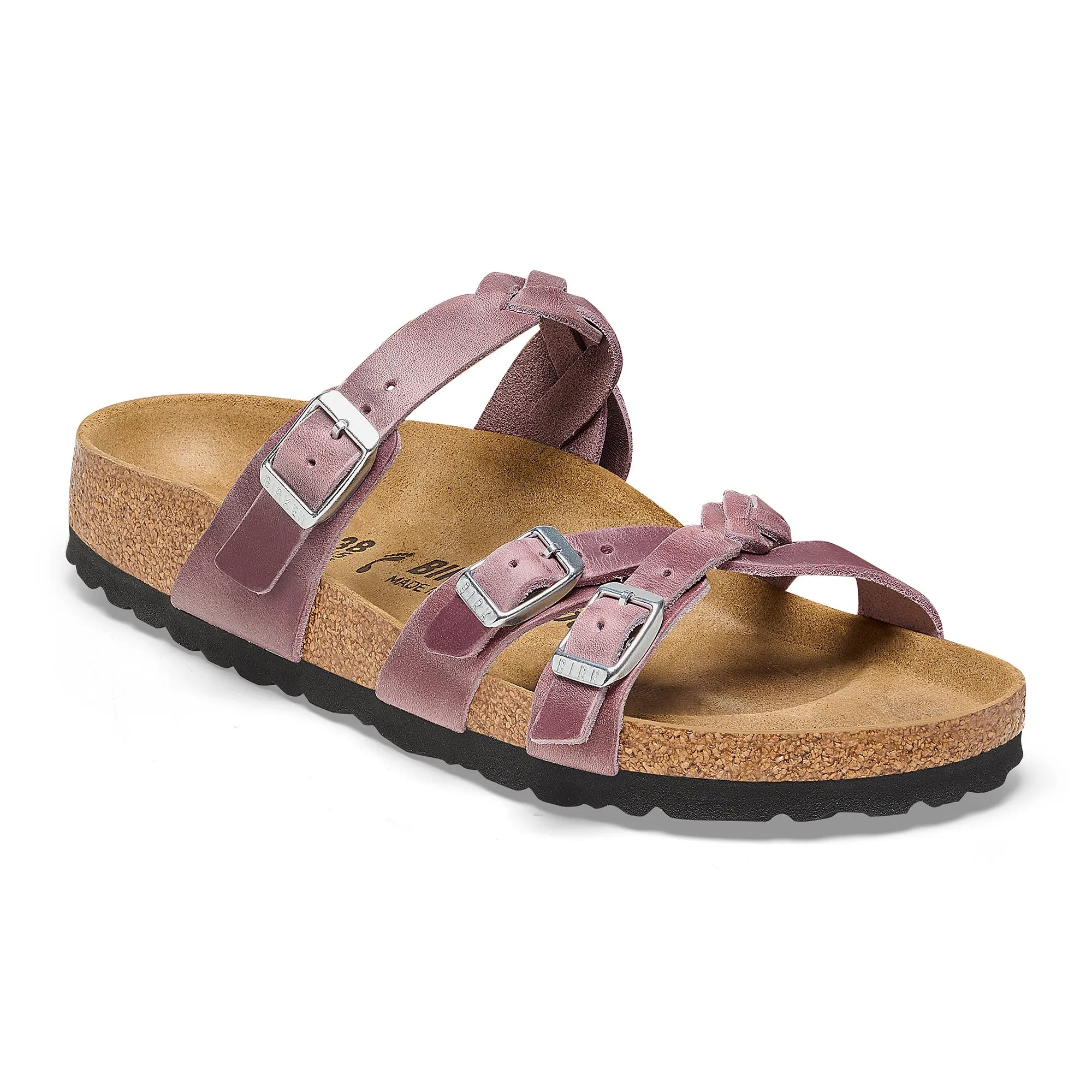 Women's Birkenstock Franca Braided Oiled Leather Color: Lavender