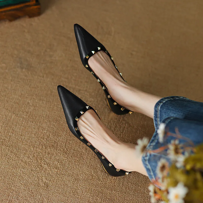 Zayla Studded Pointed Toe Flats